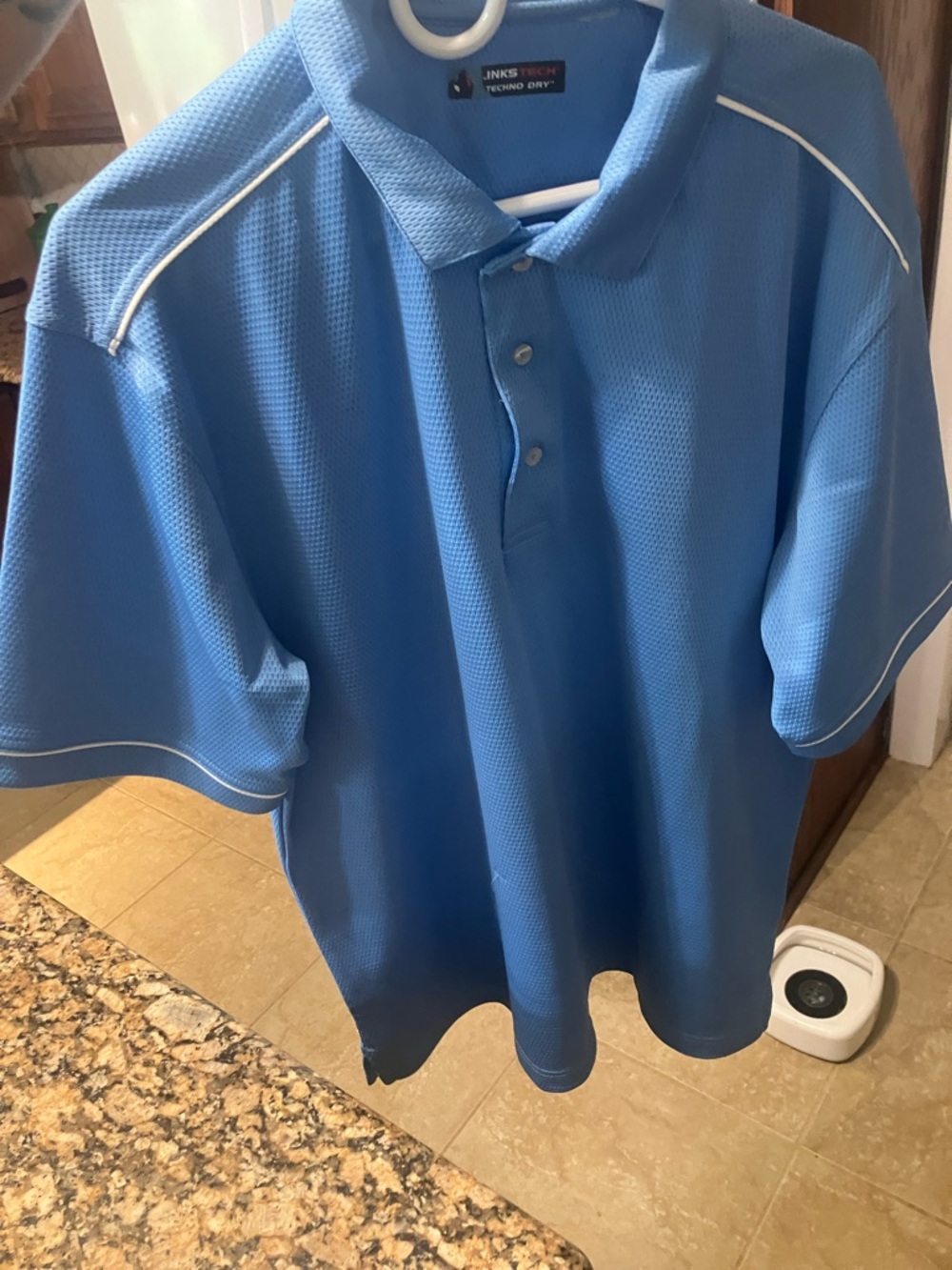 Men's LinksTech Golf Performance Polo Shirt in Light Blue Large
